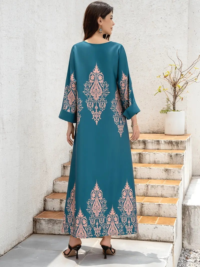 Flower Printed Long Robe