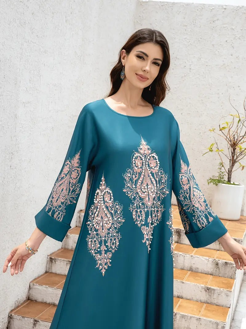 Flower Printed Long Robe