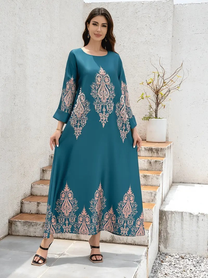 Flower Printed Long Robe