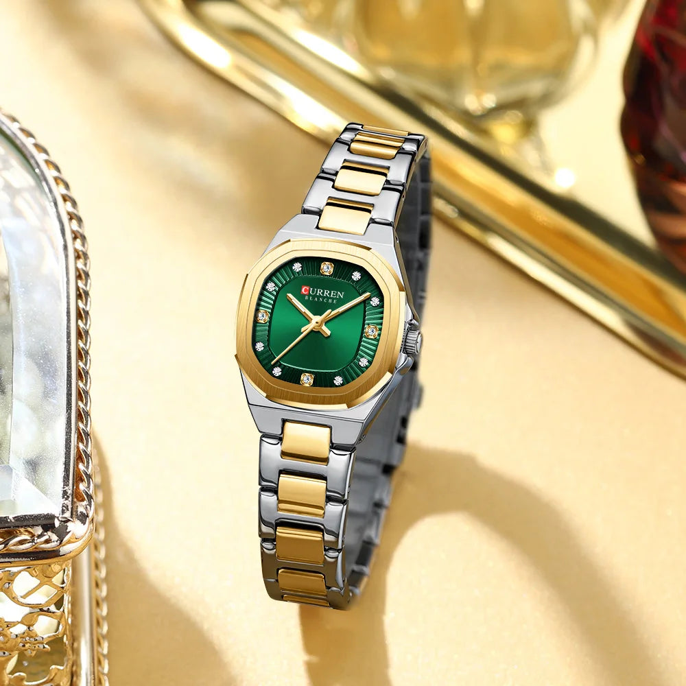 CURREN Women's Quartz Green Stainless Steel Watch 9104