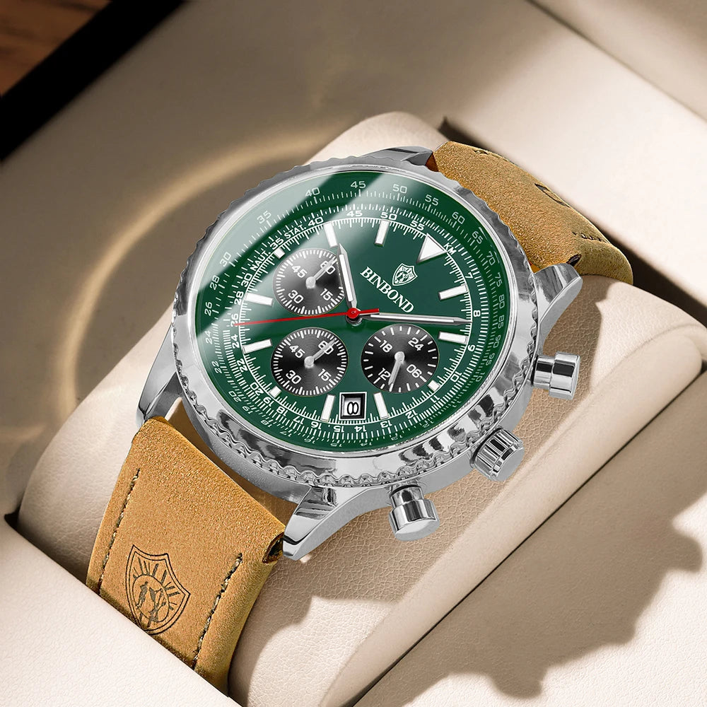 Luxury Chronograph Leather Men’s Watch