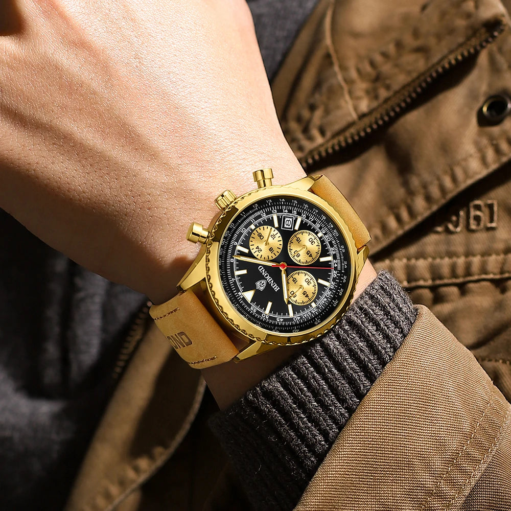Luxury Chronograph Leather Men’s Watch
