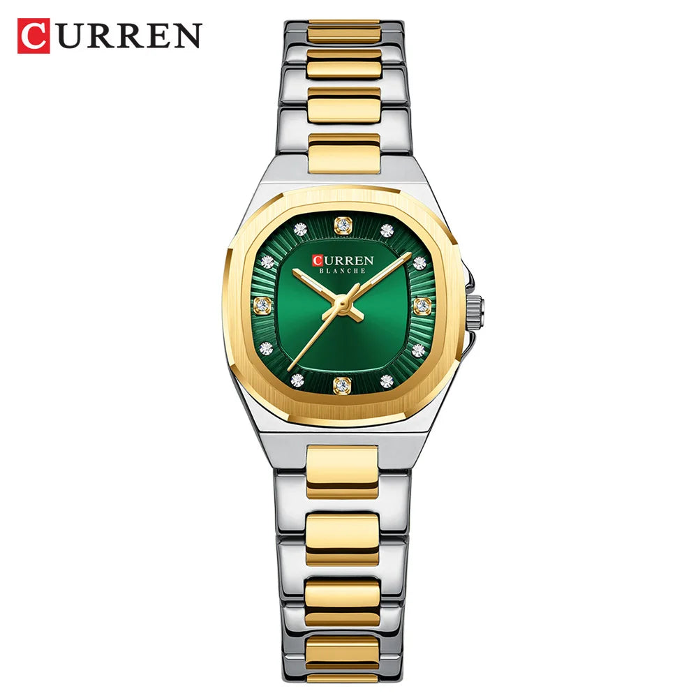 CURREN Women's Quartz Green Stainless Steel Watch 9104