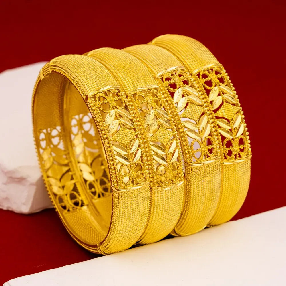24K Gold Hollow Ethnic Bangle