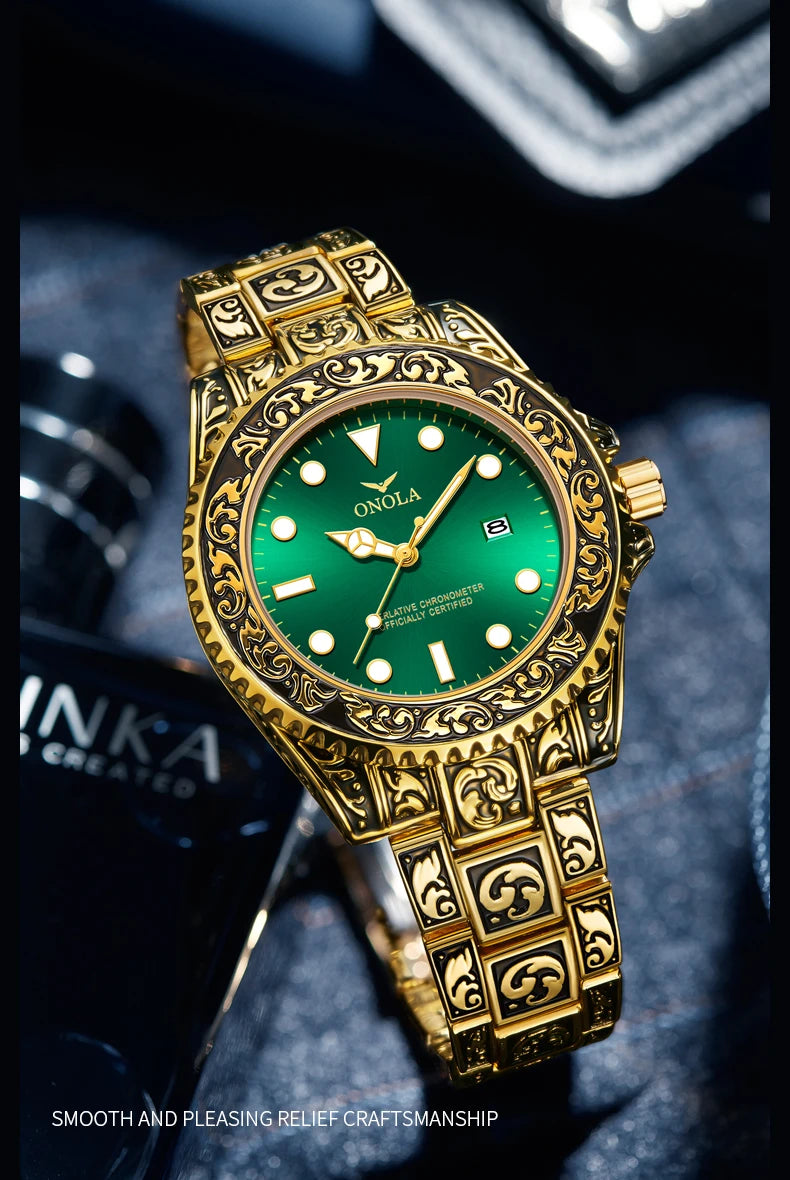 Retro Luxury Men’s Waterproof Calendar Watch