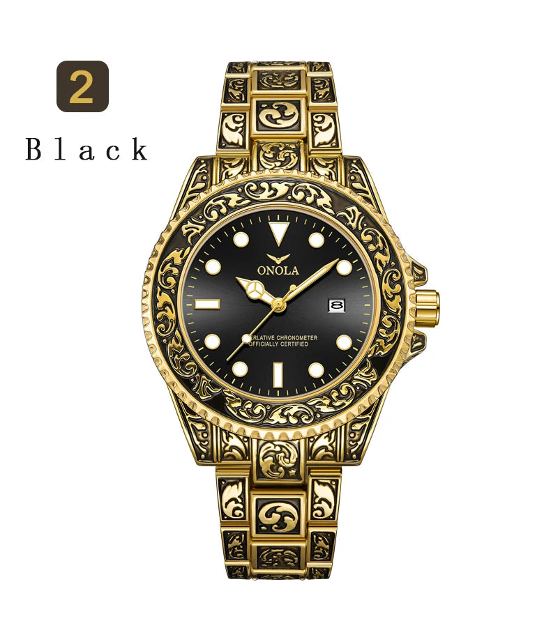 Retro Luxury Men’s Waterproof Calendar Watch