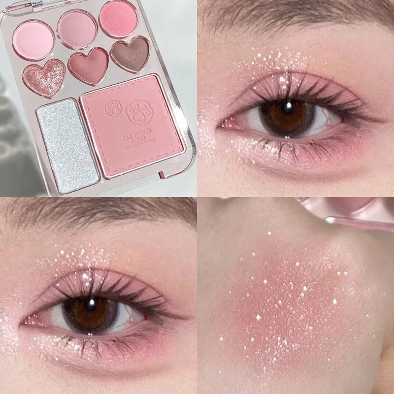8-Color Heart Eyeshadow & Blusher Palette