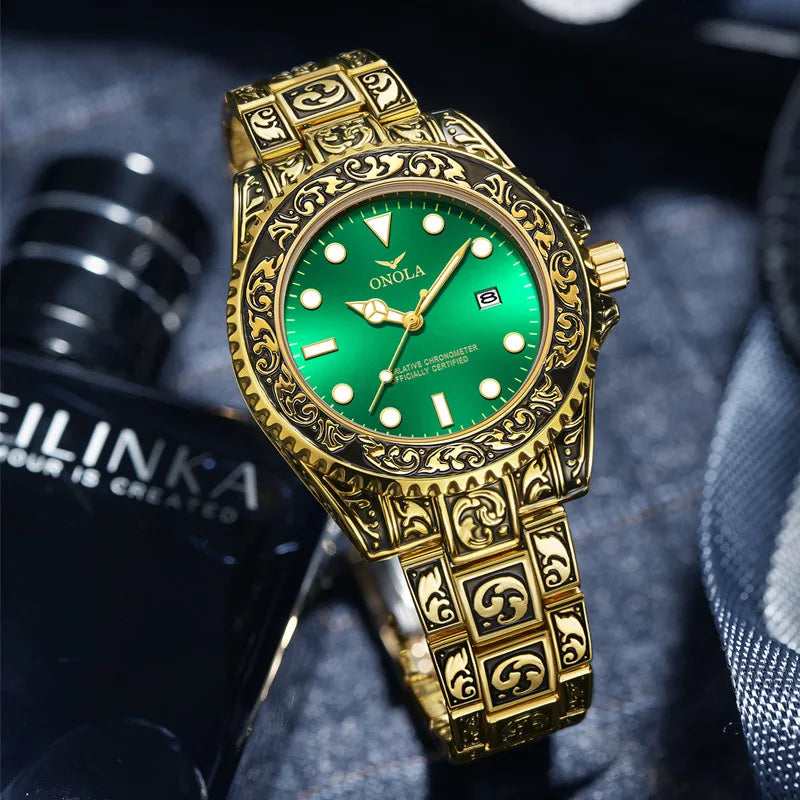 Retro Luxury Men’s Waterproof Calendar Watch