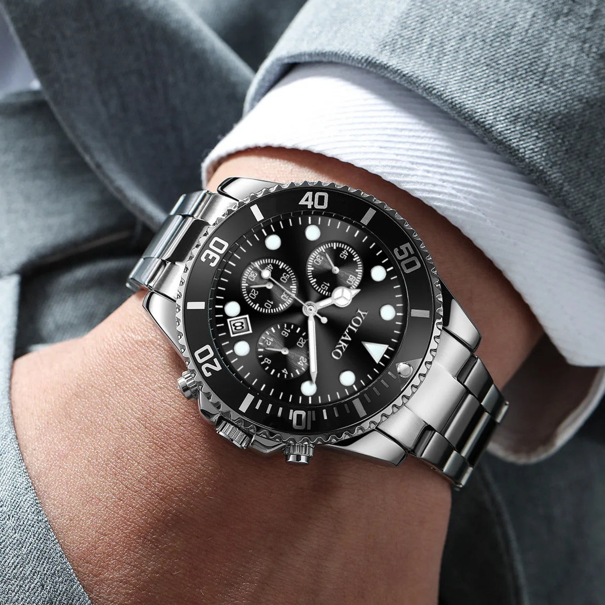 Men’s Silver Stainless Steel Quartz Watch