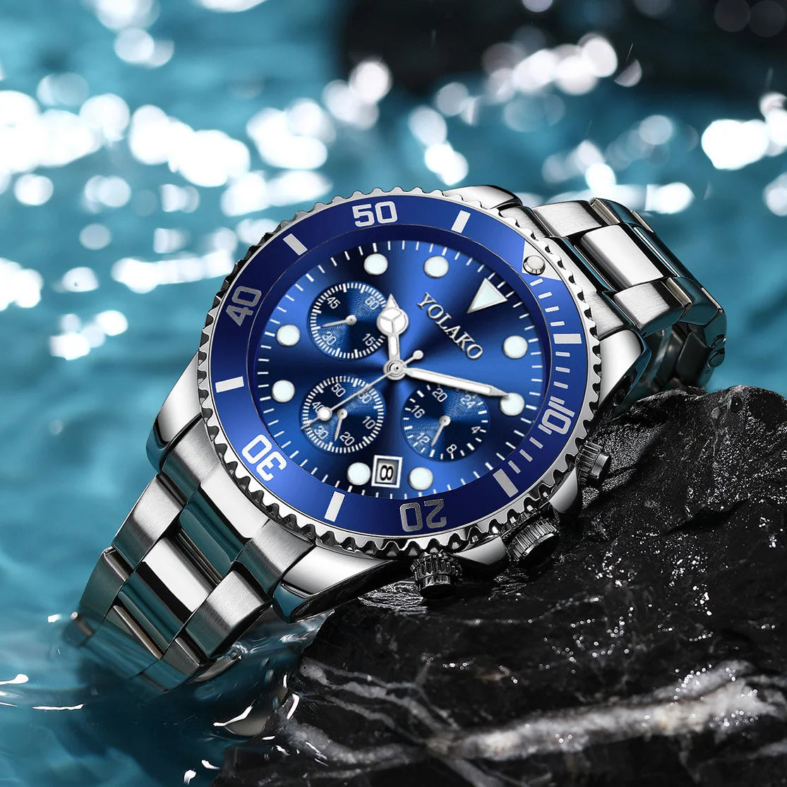 Men’s Silver Stainless Steel Quartz Watch