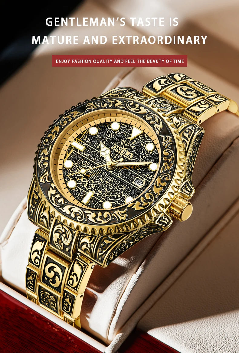 Retro Luxury Men’s Waterproof Calendar Watch