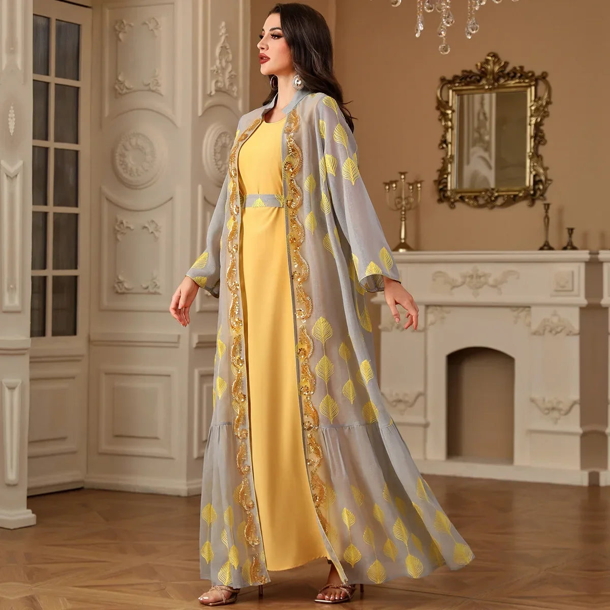 Abayas: Embroidered 2-Piece Set