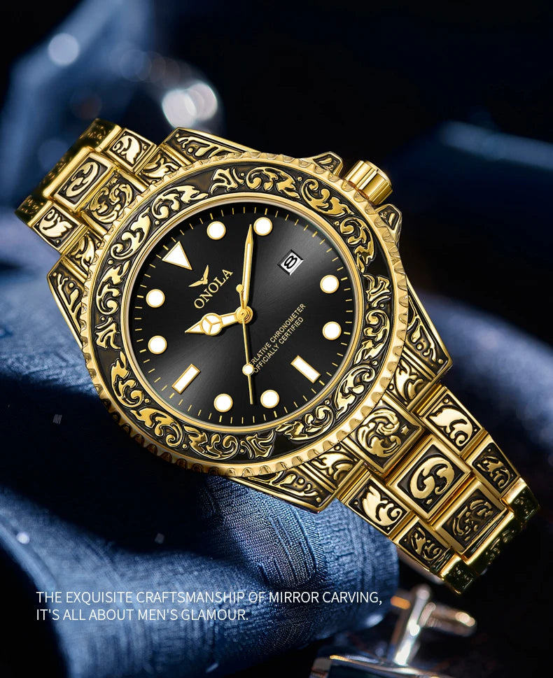 Retro Luxury Men’s Waterproof Calendar Watch