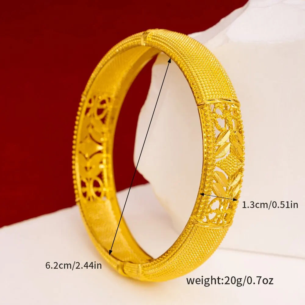 24K Gold Hollow Ethnic Bangle