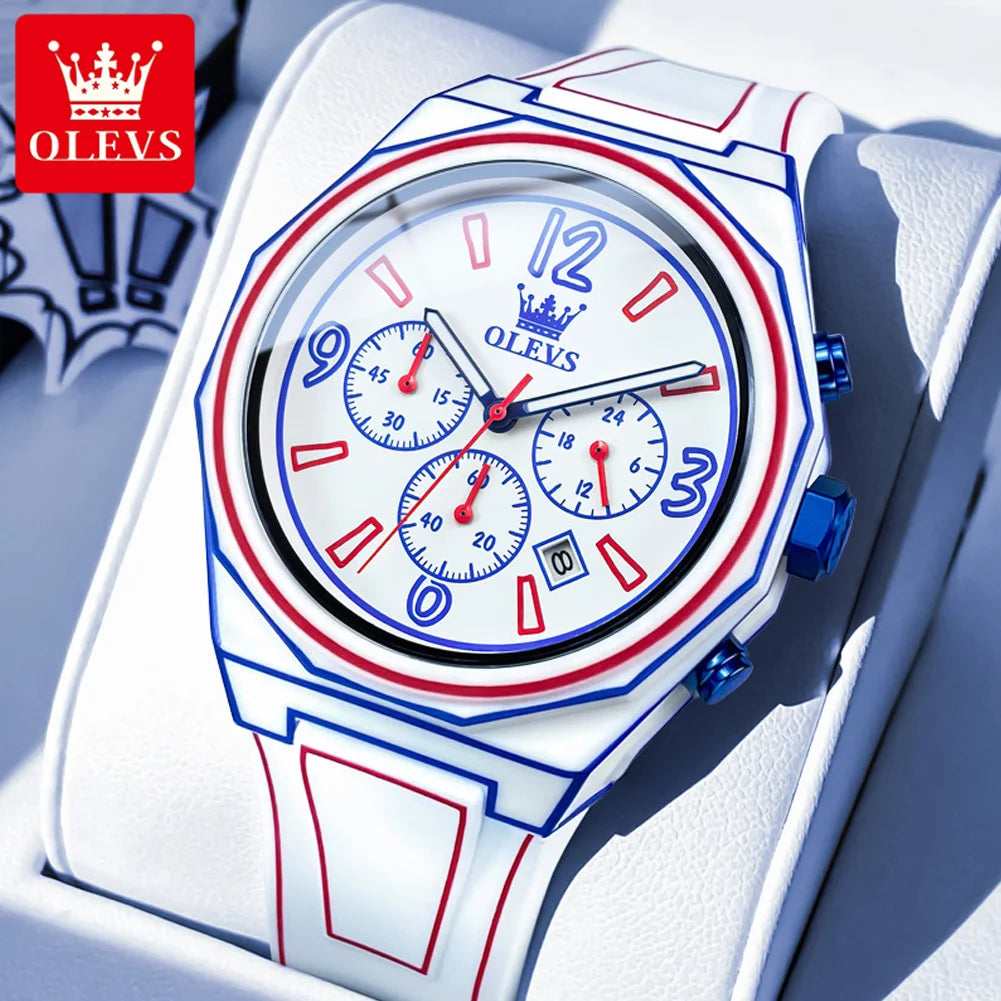 Men’s Waterproof Quartz Watch with Silicone Strap