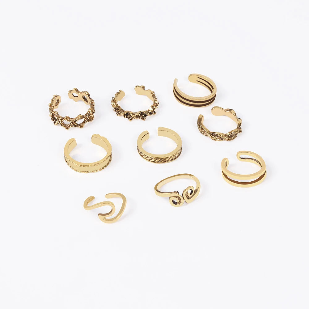 9pcs Boho Beach Toe Rings Set