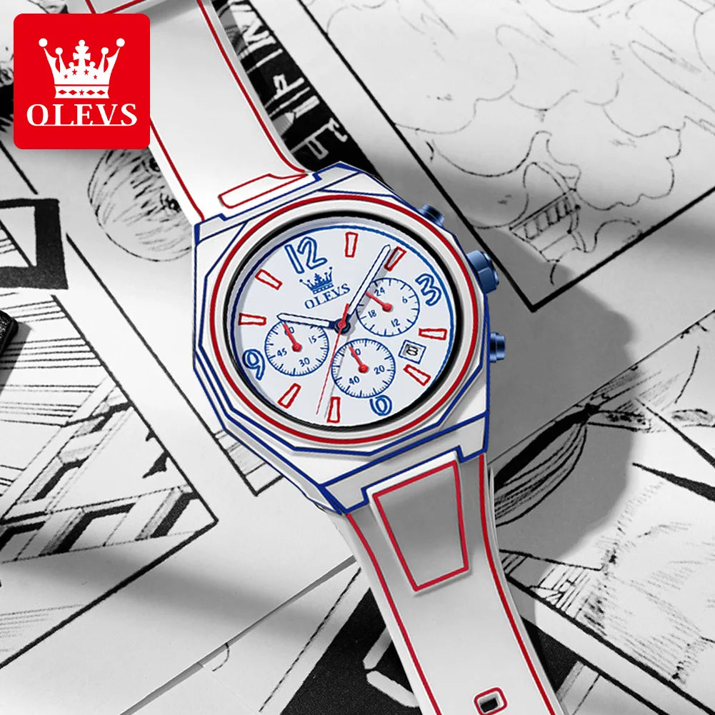 Men’s Waterproof Quartz Watch with Silicone Strap