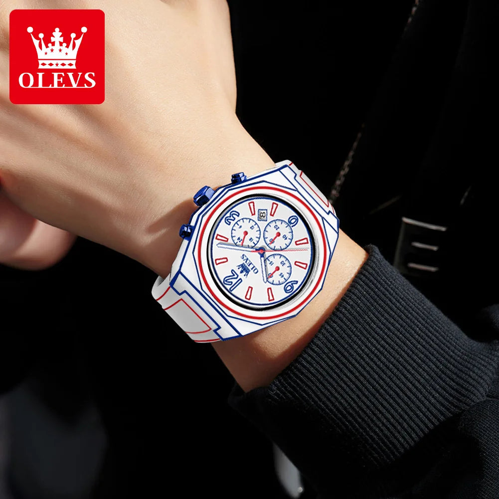 Men’s Waterproof Quartz Watch with Silicone Strap