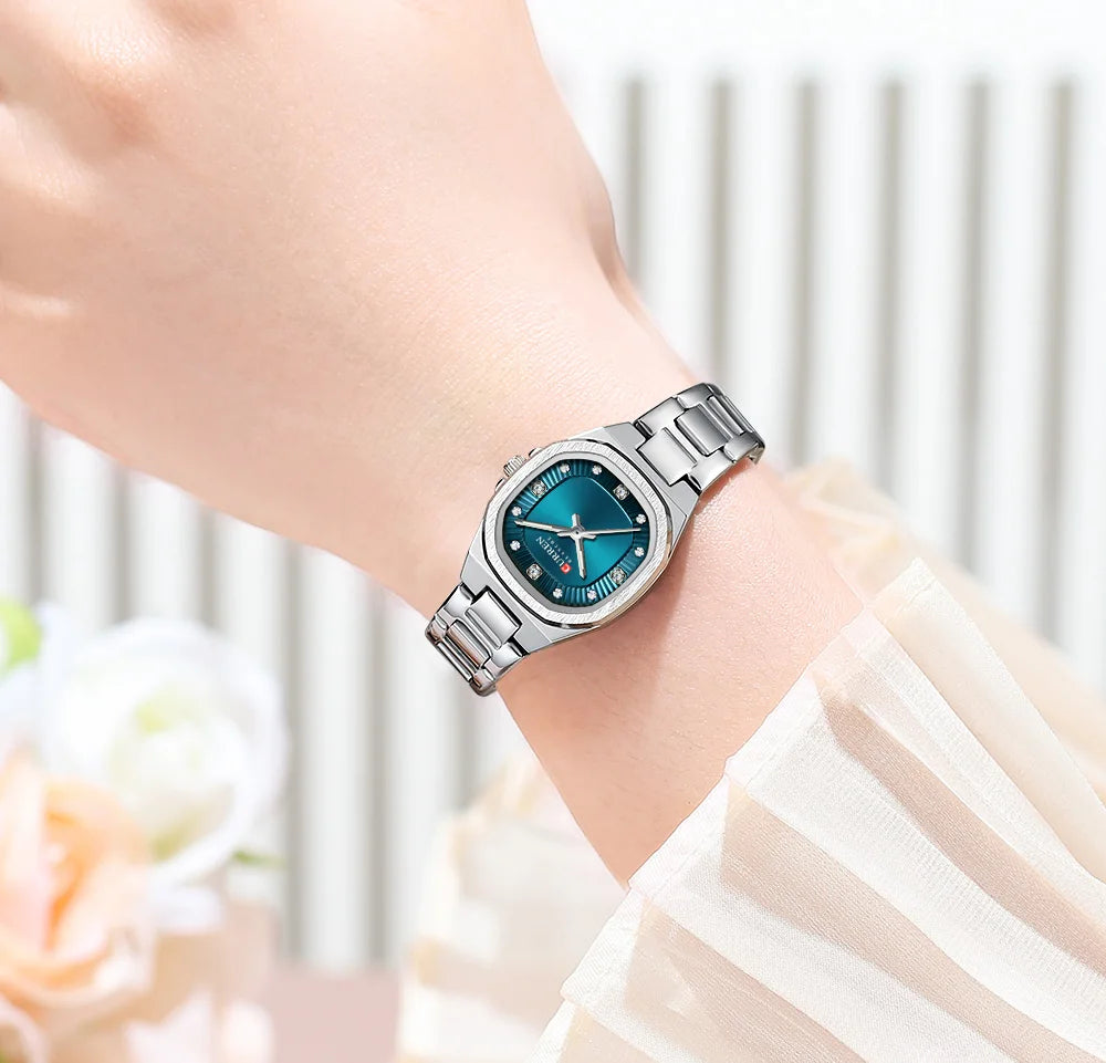 CURREN Women's Quartz Green Stainless Steel Watch 9104