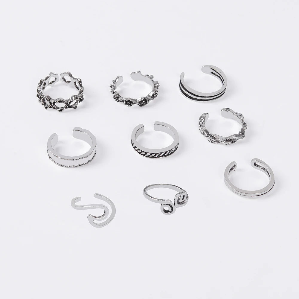 9pcs Boho Beach Toe Rings Set