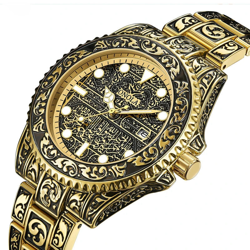 Retro Luxury Men’s Waterproof Calendar Watch