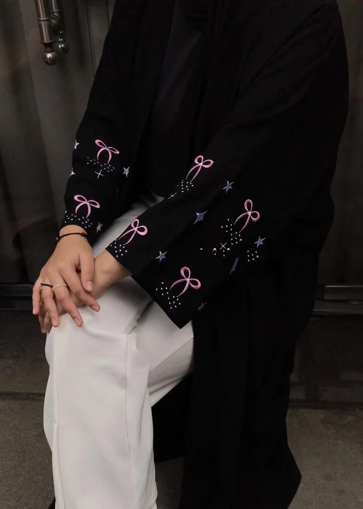 Luxury Embroidered Abaya Maxi Dress
