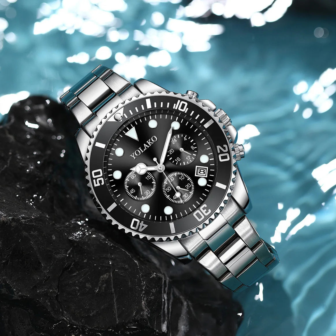 Men’s Silver Stainless Steel Quartz Watch