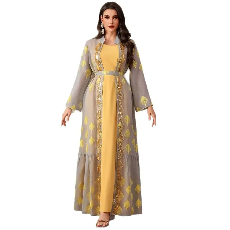 Abayas: Embroidered 2-Piece Set