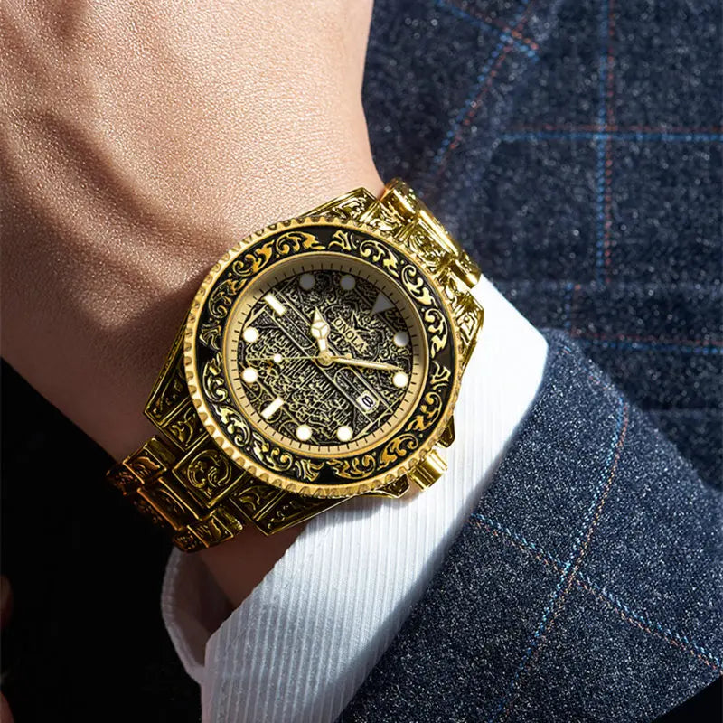 Retro Luxury Men’s Waterproof Calendar Watch