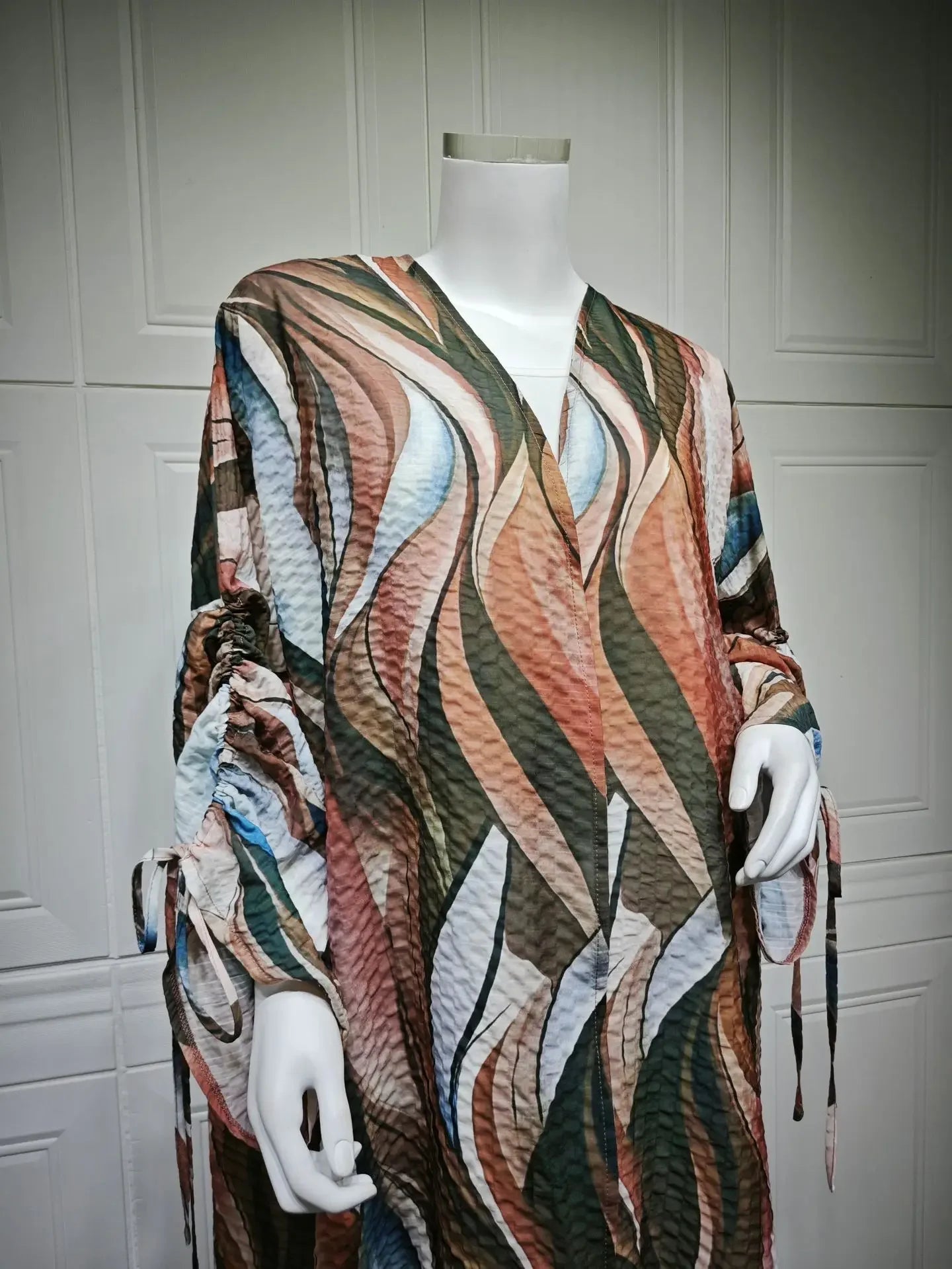 Women's Cotton Linen Open Cardigan Abaya