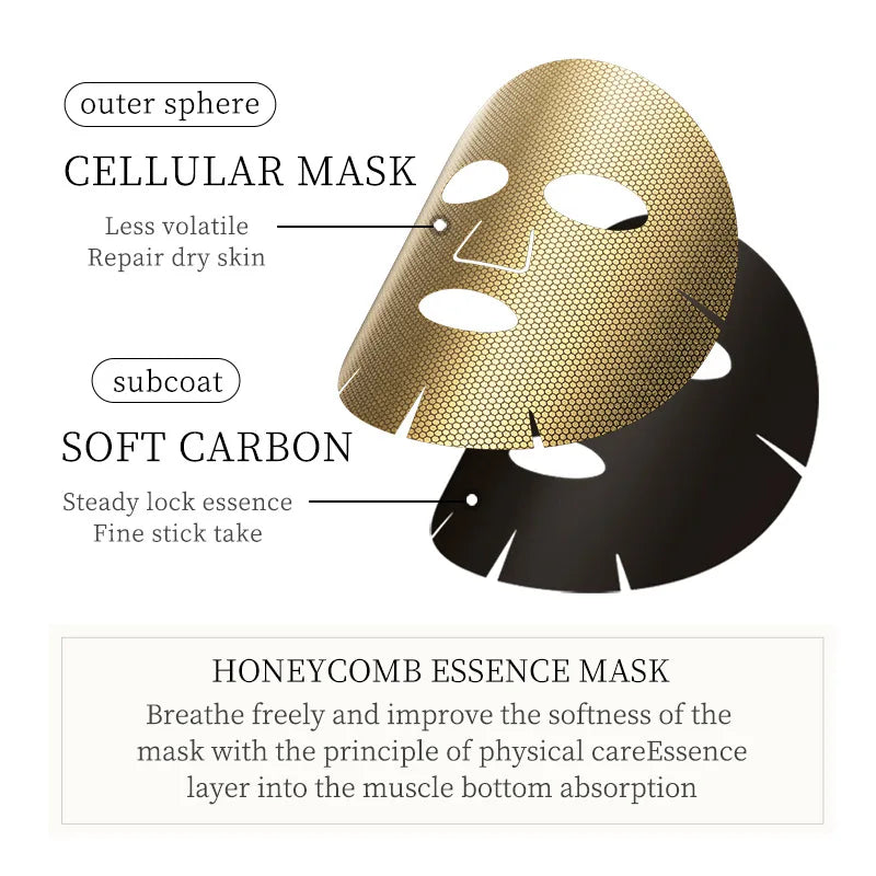 10pcs SADOER 24K Gold Face Mask Moisturizing Firming Skin Care