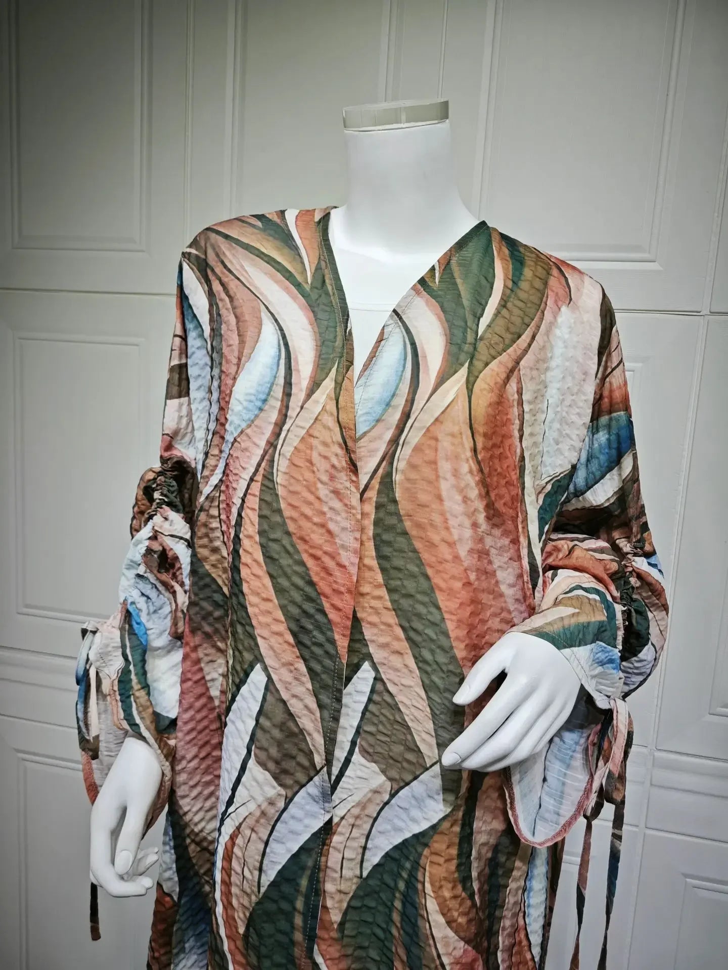 Women's Cotton Linen Open Cardigan Abaya