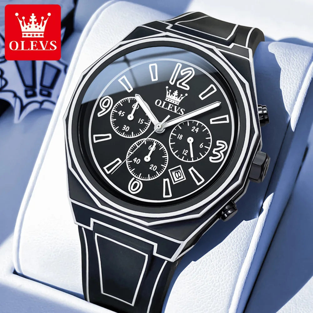 Men’s Waterproof Quartz Watch with Silicone Strap