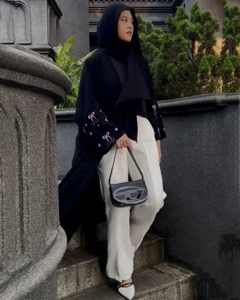 Luxury Embroidered Abaya Maxi Dress