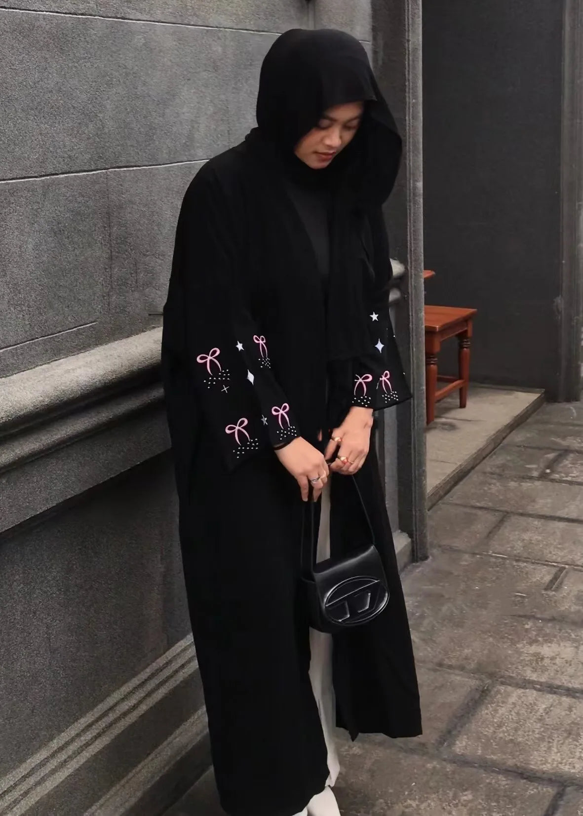 Luxury Embroidered Abaya Maxi Dress