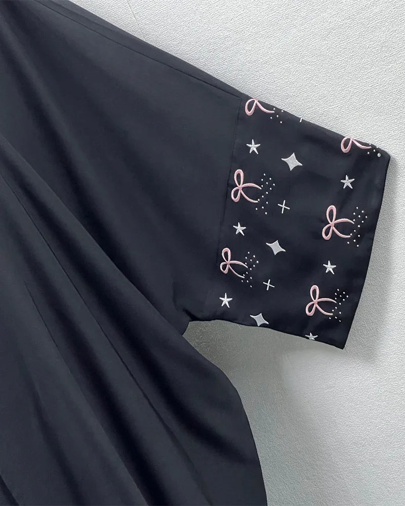 Luxury Embroidered Abaya Maxi Dress