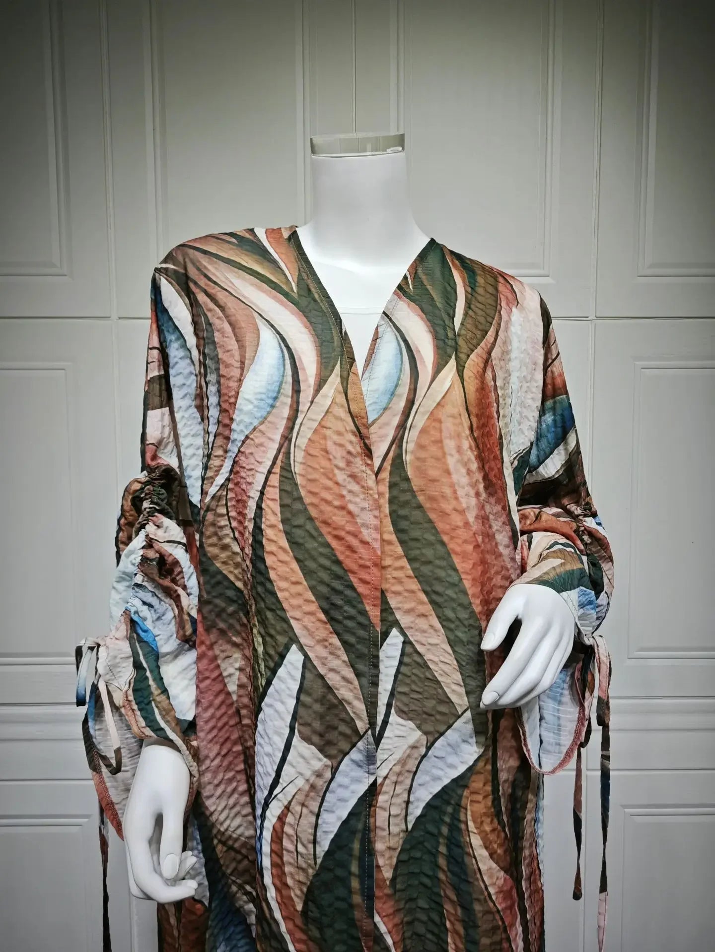 Women's Cotton Linen Open Cardigan Abaya