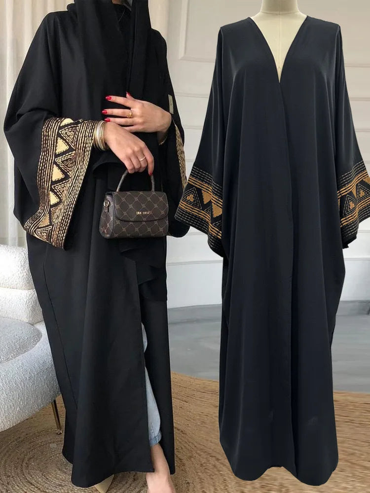 Elegant Embroidered Arabic Abaya Coat