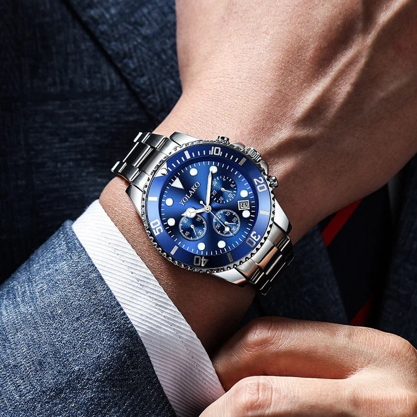 Men’s Silver Stainless Steel Quartz Watch