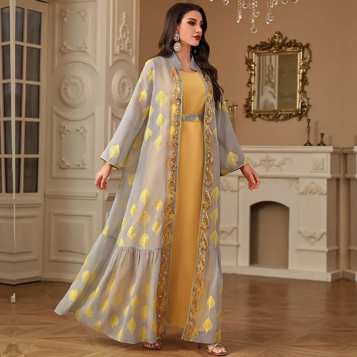 Abayas: Embroidered 2-Piece Set