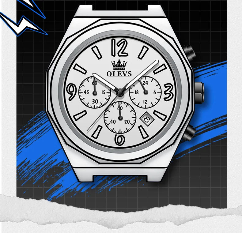 Men’s Waterproof Quartz Watch with Silicone Strap