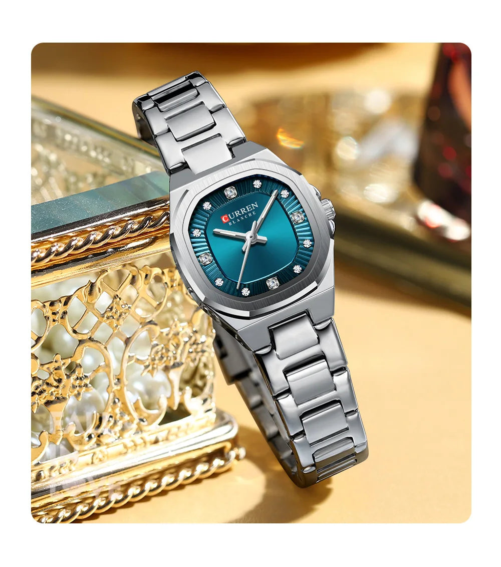 CURREN Women's Quartz Green Stainless Steel Watch 9104