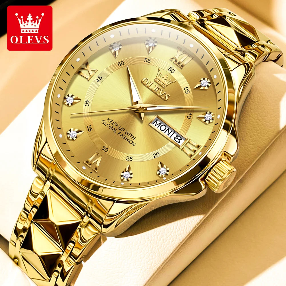 OLEVS Luxury Men's Stainless Steel Quartz Watch