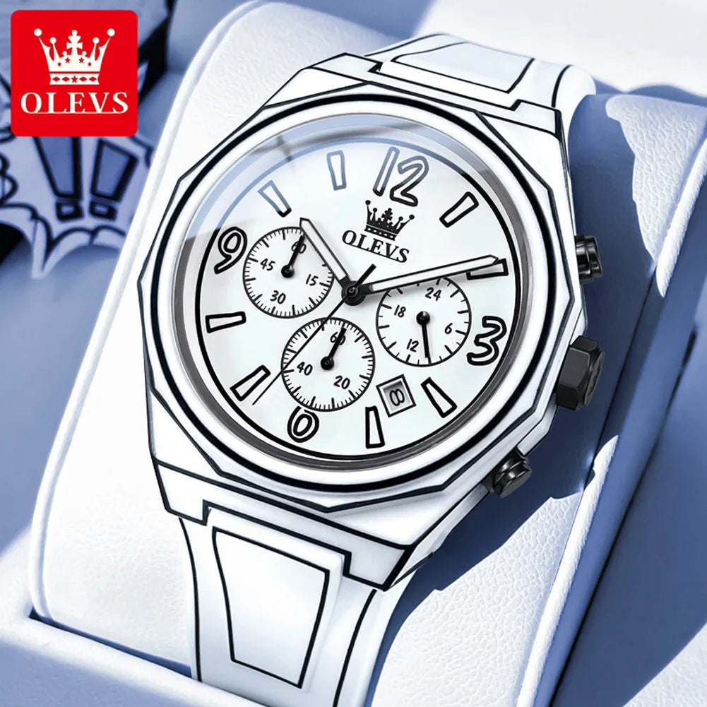 Men’s Waterproof Quartz Watch with Silicone Strap