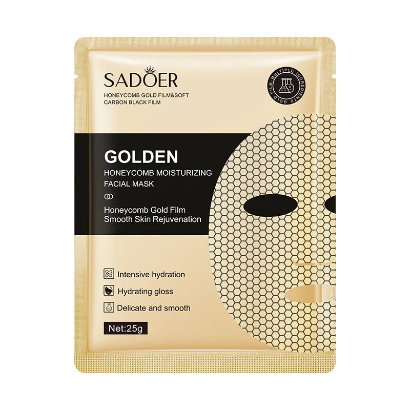 10pcs SADOER 24K Gold Face Mask Moisturizing Firming Skin Care