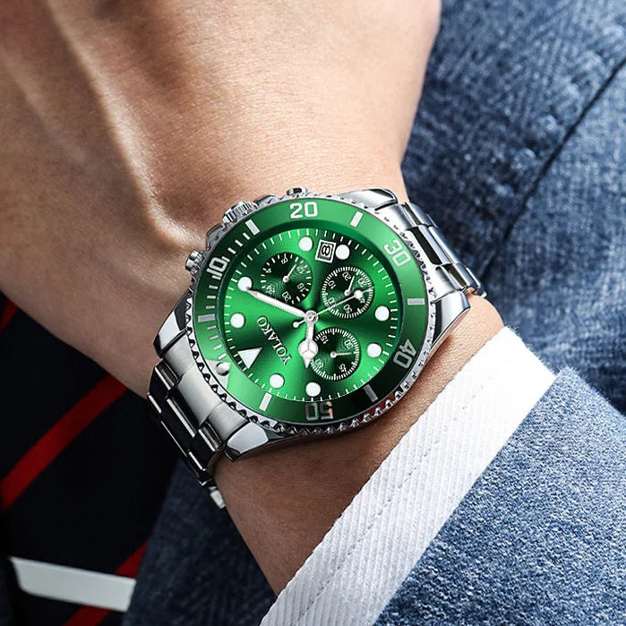 Men’s Silver Stainless Steel Quartz Watch