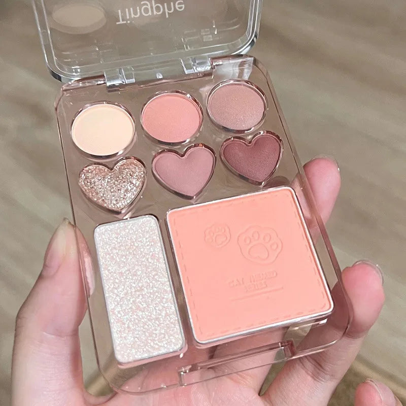 8-Color Heart Eyeshadow & Blusher Palette