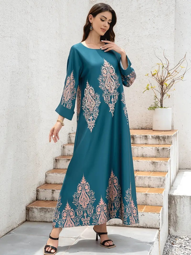 Flower Printed Long Robe