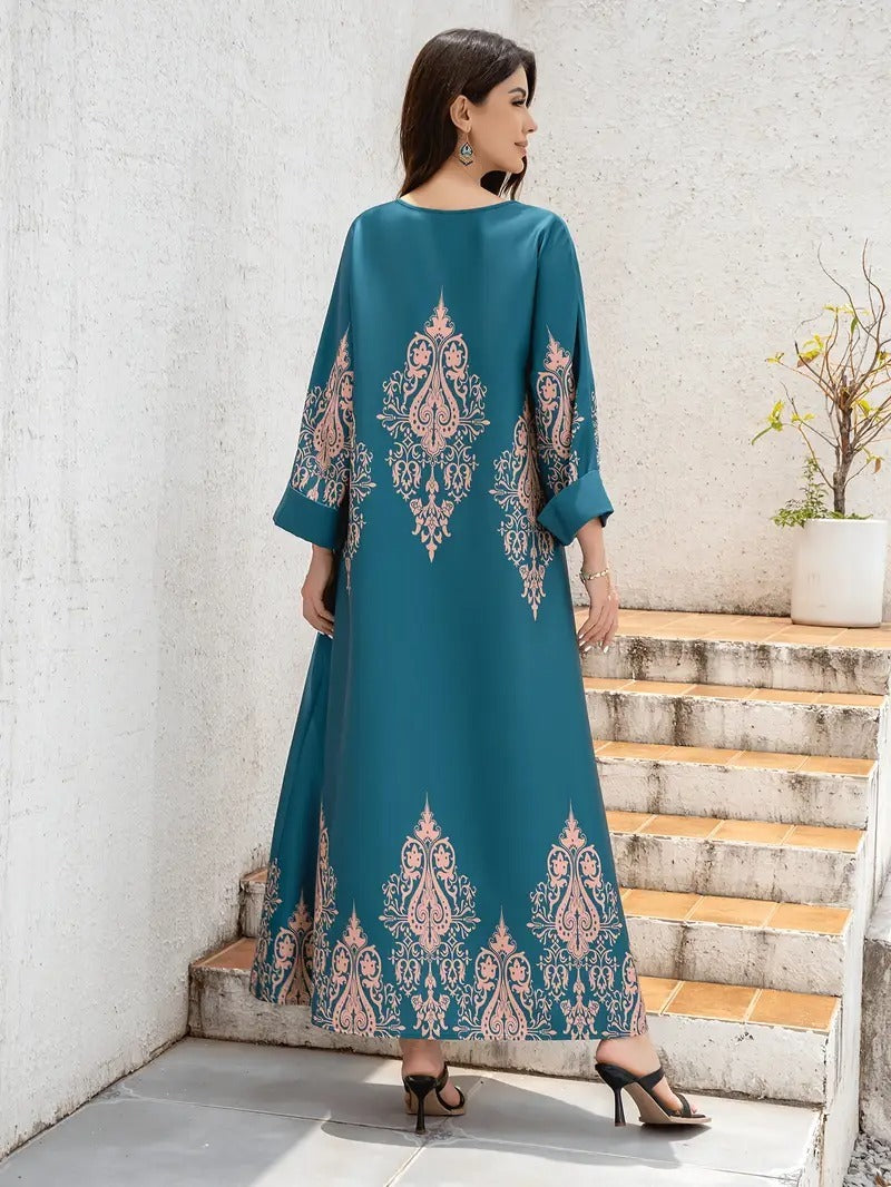 Flower Printed Long Robe