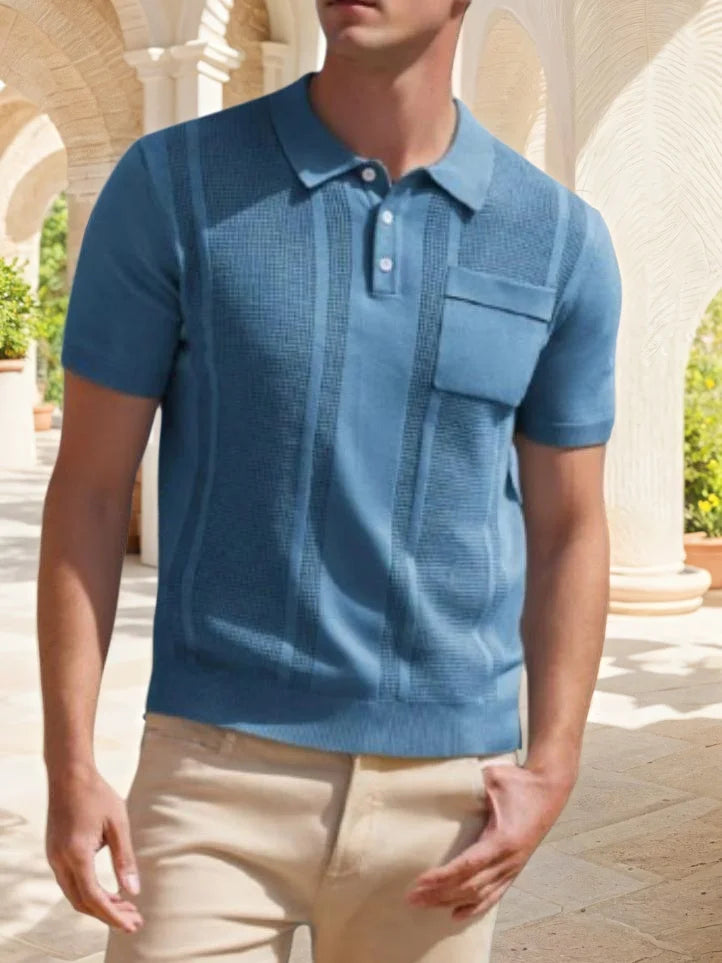 Men's Textured Knit Polo